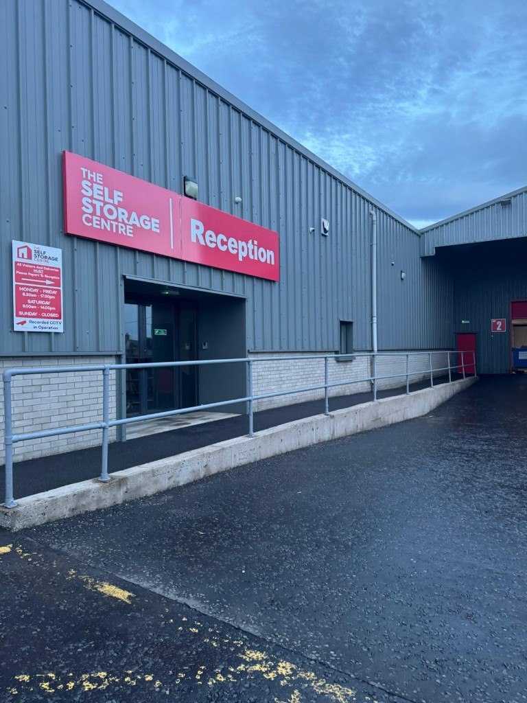 Clean Self Storage Centre reception frontage after commercial exterior cleaning