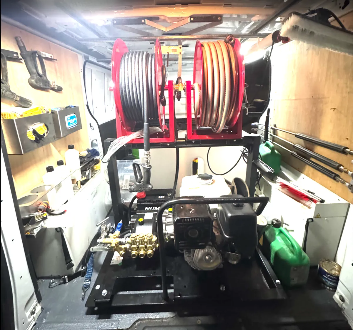 Fitted QuickWash NI van (twin hose reels and commercial petrol pressure washer)